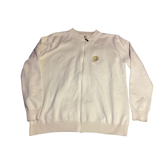 Pittsburgh Pirates Men's XL Cream Full-Zip Sweater MLB - Picture 1 of 4